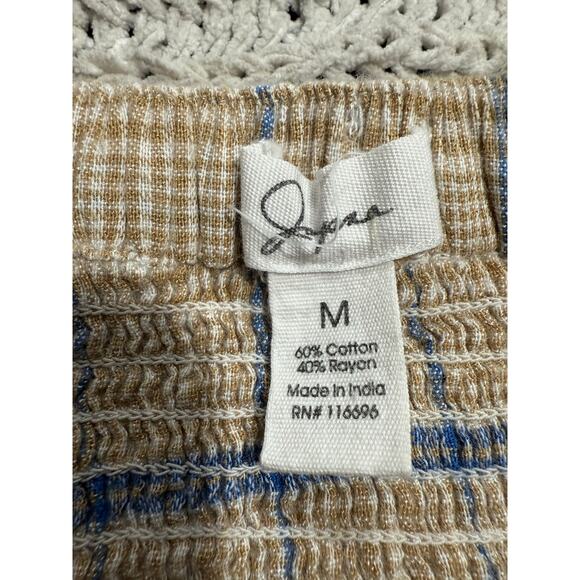 NWT Joie 2 Pc Set Cropped Long Sleeve Top Pleated Skirt Plaid Womens Medium Tan - Picture 14 of 16